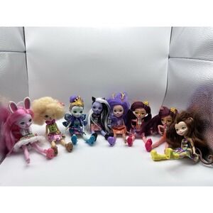 Enchantimals Doll Lot of 8 - Fox Bunny Skunk Peacock Deer Sheep Monkey
